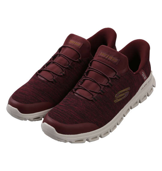 大きいサイズ メンズ SKECHERS スニーカー SLIP-INS GLIDE-STEP バーガンディ 1240-5251-1 30 31