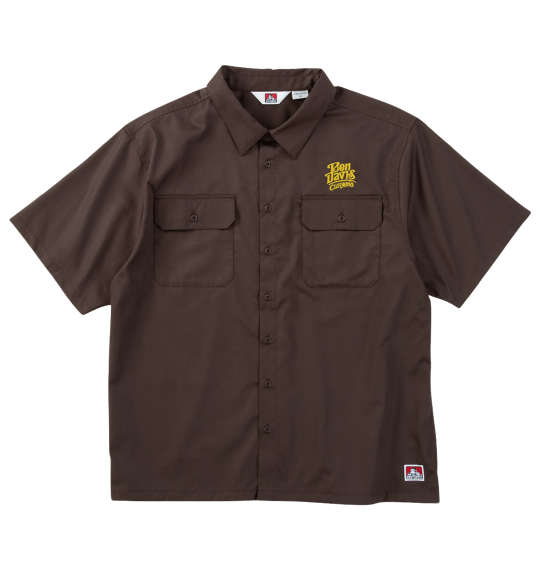 大きいサイズ メンズ BEN DAVIS エンブロイダリー ワーク 半袖 シャツ ブラウン 1277-5270-3 3L 4L 5L 6L