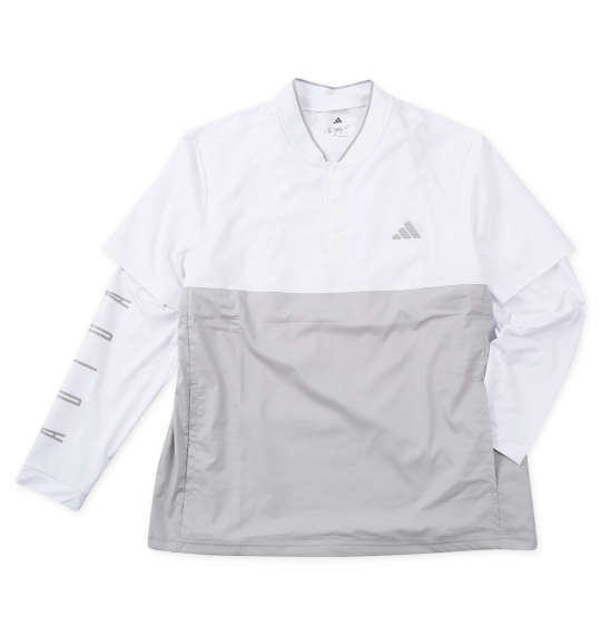 大きいサイズ メンズ adidas golf 2in1レイヤード 半袖 ポロシャツ ホワイト 1278-5202-1 3XL 4XL 5XL