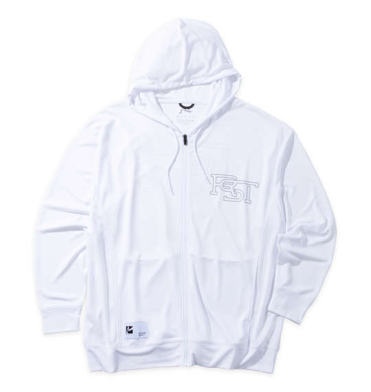 大きいサイズ メンズ RUSTY UVメッシュ 長袖 フルジップ パーカー ホワイト 1278-5275-1 3L 4L 5L 6L 8L