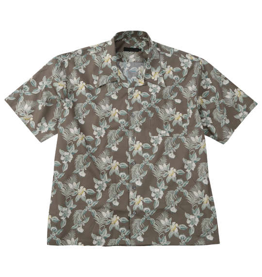 大きいサイズ メンズ Mc.S.P アロハ ブロード オープンカラー 半袖 シャツ グレー 1277-5281-1 3L 4L 5L 6L