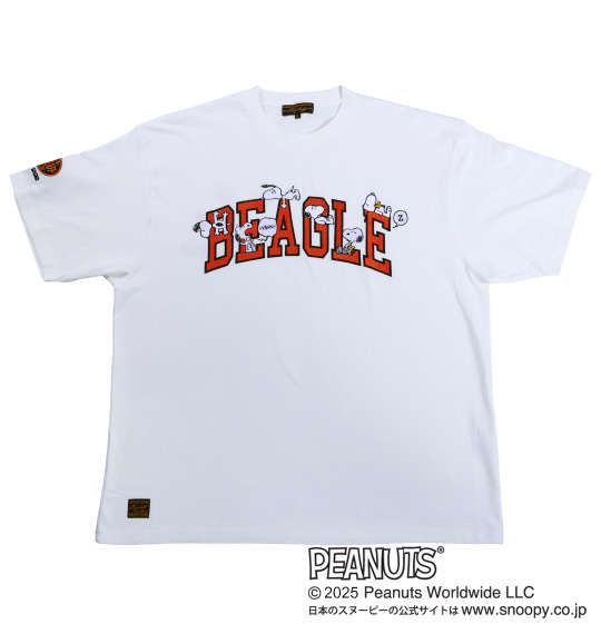 大きいサイズ メンズ FLAGSTAFF×PEANUTS スヌーピーコラボ 半袖 Tシャツ ホワイト 1278-5595-1 3L 4L 5L 6L