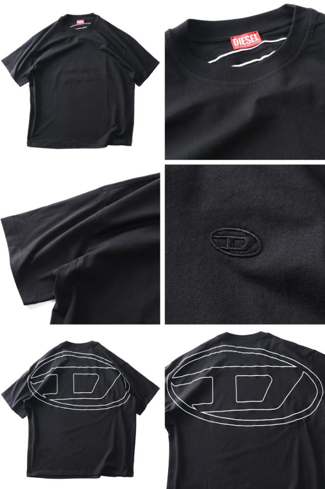 大きいサイズ メンズ DIESEL ディーゼル ロゴ刺繍 半袖 Tシャツ T