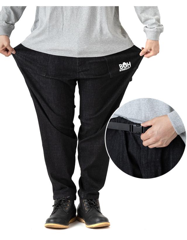 大きいサイズ メンズ BH ビィエイチ ストレッチ シャーリング デニム