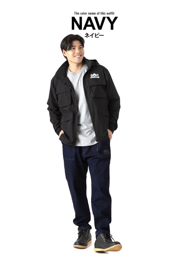 大きいサイズ メンズ BH ビィエイチ ストレッチ シャーリング デニム