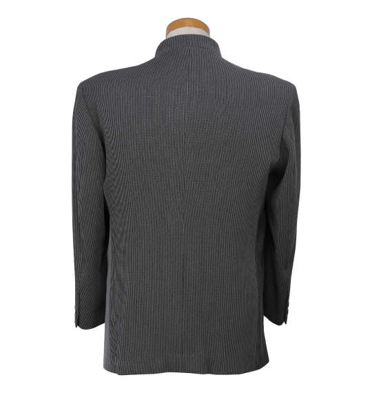 大きいサイズ メンズ デザイン マオカラー スーツ ブラック×オフ