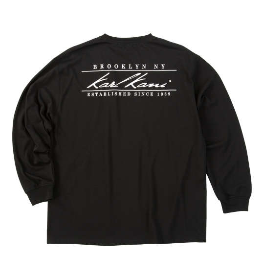 大きいサイズ メンズ KARL KANI 天竺 長袖 Tシャツ ブラック 1278-5335-2 3L 4L 5L 6L 8L