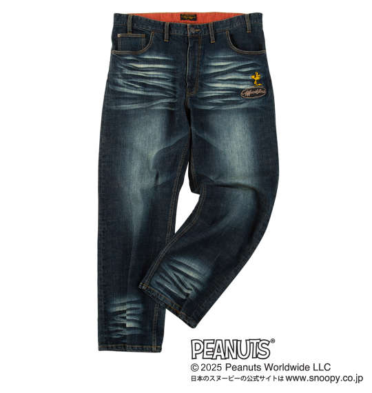 大きいサイズ メンズ FLAGSTAFF×PEANUTS スヌーピーコラボ デニム パンツ ネイビー 1274-5315-2 100 110 120 130