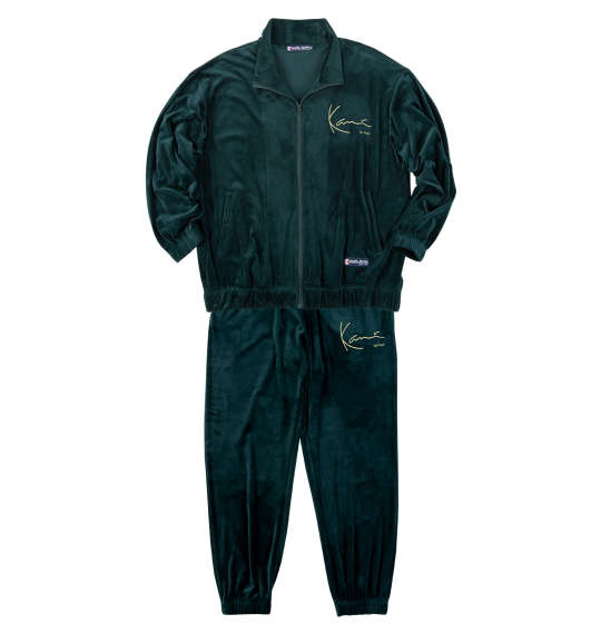 大きいサイズ メンズ KARL KANI ベロア セット ダークグリーン 1276-5310-1 3L 4L 5L 6L 8L