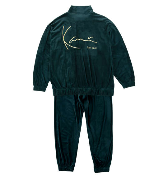 大きいサイズ メンズ KARL KANI ベロア セット ダークグリーン 1276
