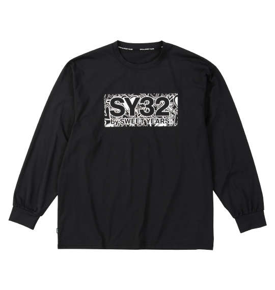 大きいサイズ メンズ SY32 by SWEET YEARS ハートパターンボックスロゴ 長袖 Tシャツ ブラック 1278-5600-2 3L 4L 5L 6L