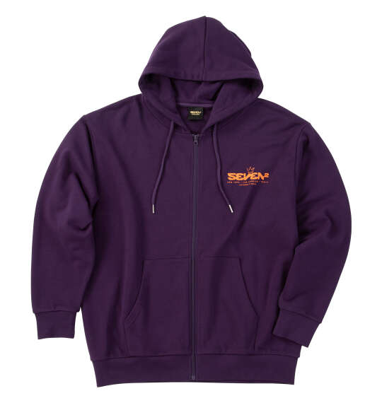 大きいサイズ メンズ SEVEN2 裏毛 フルジップ パーカー パープル 1268-5302-1 3L 4L 5L 6L 8L