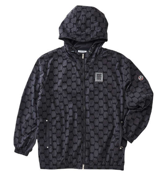 大きいサイズ メンズ SY32 by SWEET YEARS フロッキーウーブン ストレッチ フルジップ フーディ ジャケット ブラック 1273-5335-2 3L 4L 5L 6L