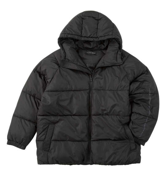 大きいサイズ メンズ in the attic バックアーチロゴ フェイクダウン ブルゾン ブラック 1253-5331-2 3L 4L 5L 6L