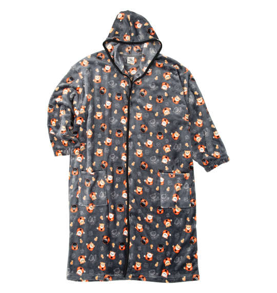 大きいサイズ メンズ 黒柴印和んこ堂 だるま柄 ふわもこ 着る毛布 チャコール 1258-5325-2 3L 5L 7L