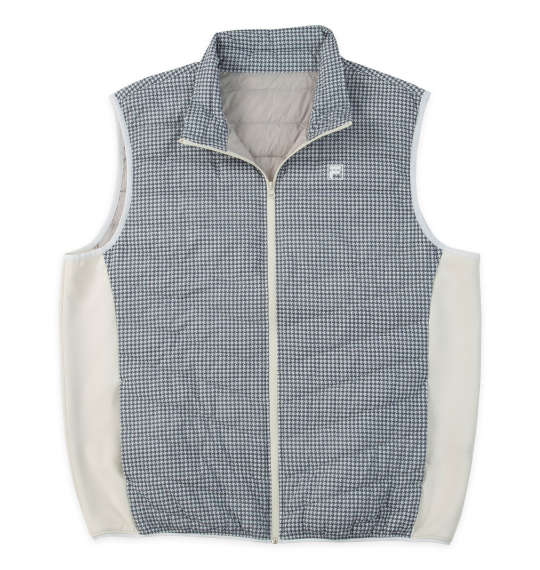 大きいサイズ メンズ FILA GOLF 千鳥柄 ハイブリッド ダウン ベスト ホワイト 1273-5322-1 3L 4L 5L 6L