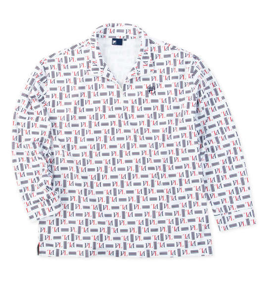 大きいサイズ メンズ FILA GOLF ハーフジップ裏起毛 長袖 シャツ ホワイト 1278-5301-1 3L 4L 5L 6L