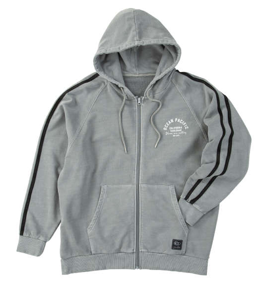 大きいサイズ メンズ OCEAN PACIFIC 裏毛 ライン フルジップ パーカー カーキグレー 1278-5341-2 3L 4L 5L 6L 8L