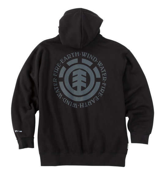 大きいサイズ メンズ ELEMENT LOGO フルジップ パーカー ブラック 1278-5367-2 3L 4L 5L 6L