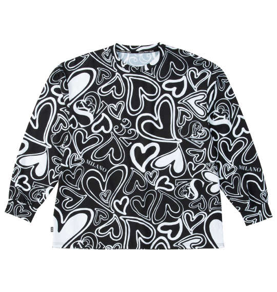 大きいサイズ メンズ SY32 by SWEET YEARS グラフィックパターン 長袖 Tシャツ ブラックハート 1278-5603-2 3L 4L 5L 6L
