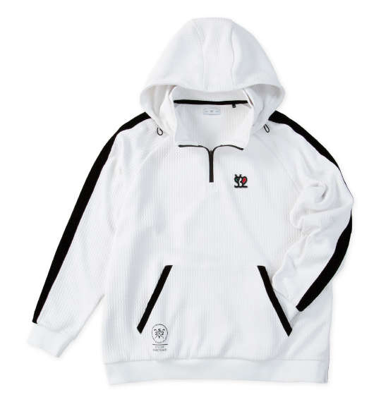 大きいサイズ メンズ SY32 by SWEET YEARS キルトニット ジャガード フーディー ホワイト 1278-5608-1 3L 4L 5L 6L