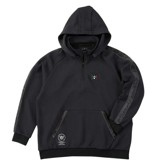 大きいサイズ メンズ SY32 by SWEET YEARS キルトニット ジャガード フーディー ブラック 1278-5608-2 3L 4L 5L 6L