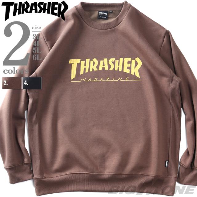 大きいサイズ メンズ THRASHER スラッシャー プリント トレーナー 秋冬新作 th26aw04k