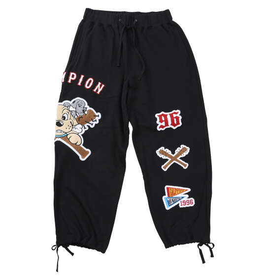 大きいサイズ メンズ GALFY 復活わんわん大学 スウェット パンツ ブラック 1254-5315-2 3L 4L 5L 6L