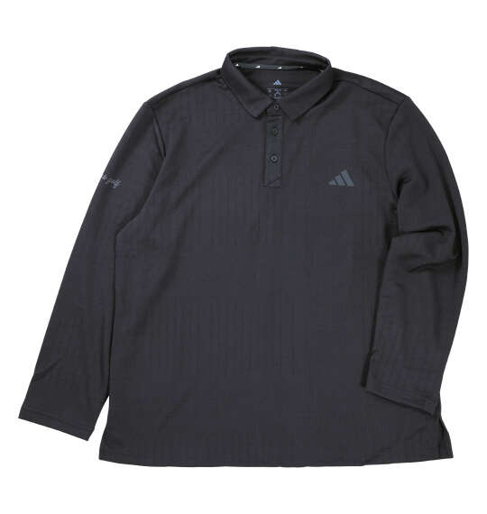 大きいサイズ メンズ adidas golf シーズナル ジャガード 長袖 シャツ ブラック 1278-5350-2 3XL 4XL 5XL