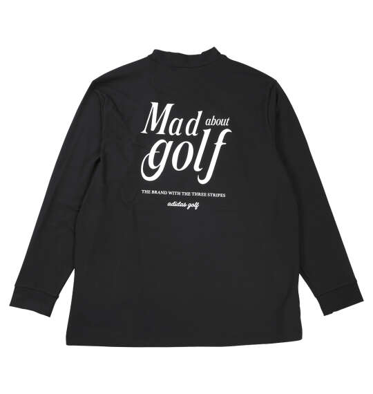 大きいサイズ メンズ adidas golf バックグラフィック 長袖 モックネック シャツ ブラック 1278-5351-2 3XL 4XL 5XL