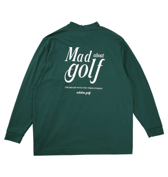 大きいサイズ メンズ adidas golf バックグラフィック 長袖 モックネック シャツ オーロラアイビー 1278-5351-3 3XL 4XL 5XL