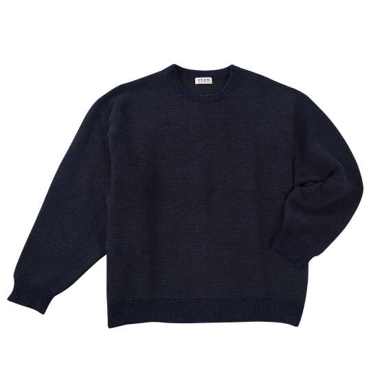 大きいサイズ メンズ PLES 7Gガーター天竺 クルーネック セーター ネイビー 1258-5381-2 3L 4L 5L 6L
