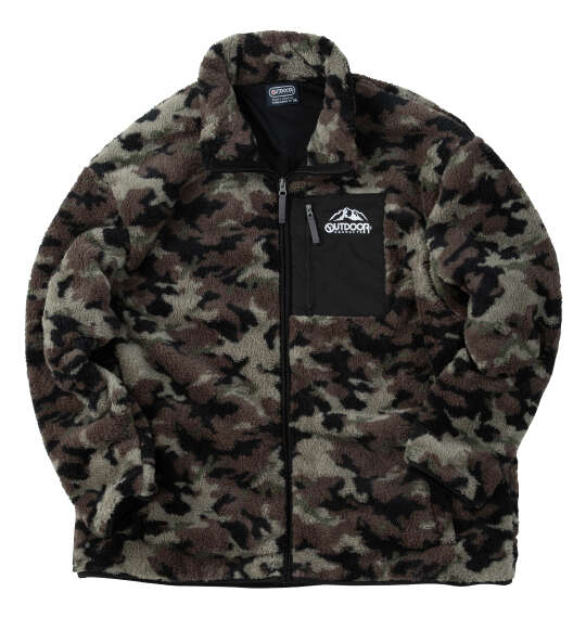 大きいサイズ メンズ OUTDOOR PRODUCTS 裏メッシュ ボア フリース ジャケット カーキ系 1253-5325-2 3L 4L 5L 6L 8L