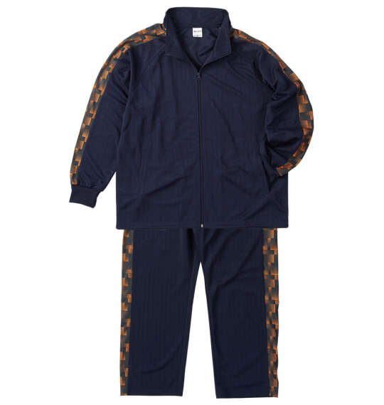 大きいサイズ メンズ Mc.S.P ハーフトーンドット切替 ジャージ セット ネイビー×オレンジ 1256-5300-1 3L 4L 5L 6L 8L