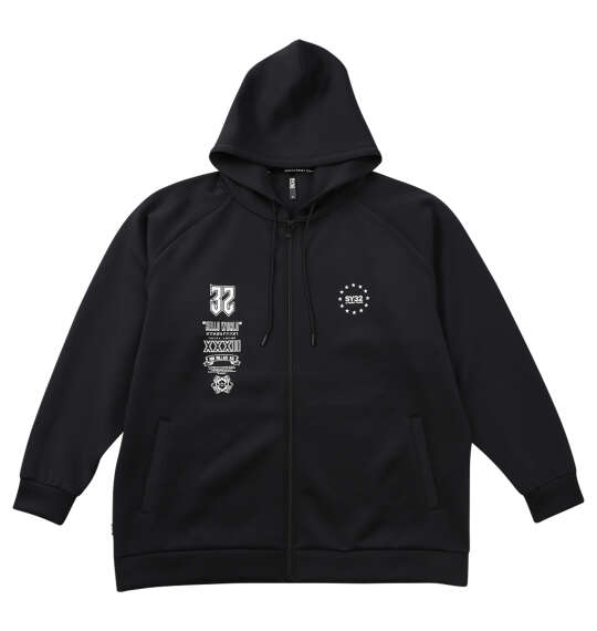 大きいサイズ メンズ SY32 by SWEET YEARS ダブルニット マルチロゴ フルジップ パーカー ブラック 1278-6120-2 3L 4L 5L 6L