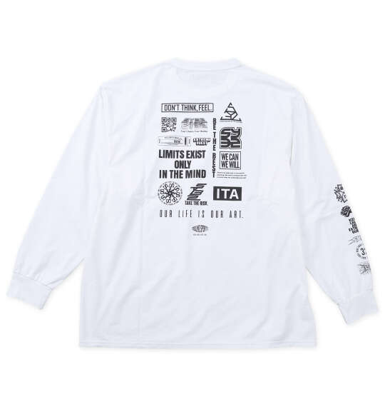 大きいサイズ メンズ SY32 by SWEET YEARS マルチロゴ 長袖 Tシャツ ホワイト 1278-6121-1 3L 4L 5L 6L