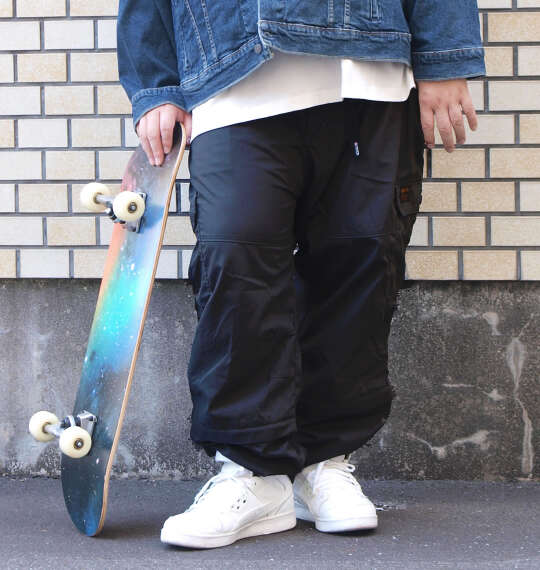 大きいサイズ メンズ OUTDOOR PRODUCTS TCウェザー2WAY イージー カーゴ パンツ ブラック 1254-5370-2 3L 4L 5L 6L 7L 8L
