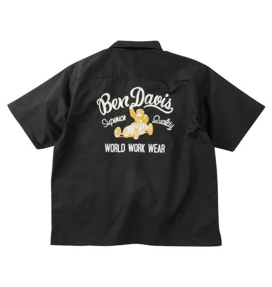 大きいサイズ メンズ BEN DAVIS レーサーレトロ刺繍ワーク 半袖 シャツ ブラック 1277-6260-2 3L 4L 5L 6L