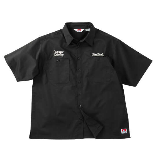 大きいサイズ メンズ BEN DAVIS レーサーレトロ刺繍ワーク 半袖 シャツ ブラック 1277-6260-2 3L 4L 5L 6L_1