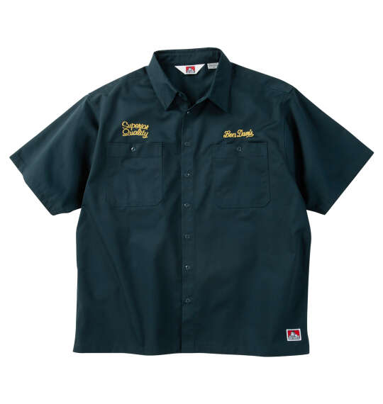 大きいサイズ メンズ BEN DAVIS レーサーレトロ刺繍ワーク 半袖 シャツ ダークグリーン 1277-6260-3 3L 4L 5L 6L_1