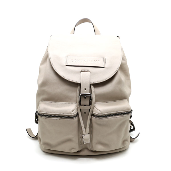 【楠本質店/元住吉】LONGCHAMP/ロンシャン　3D　バックパック　レザー　アイボリー系【中古】