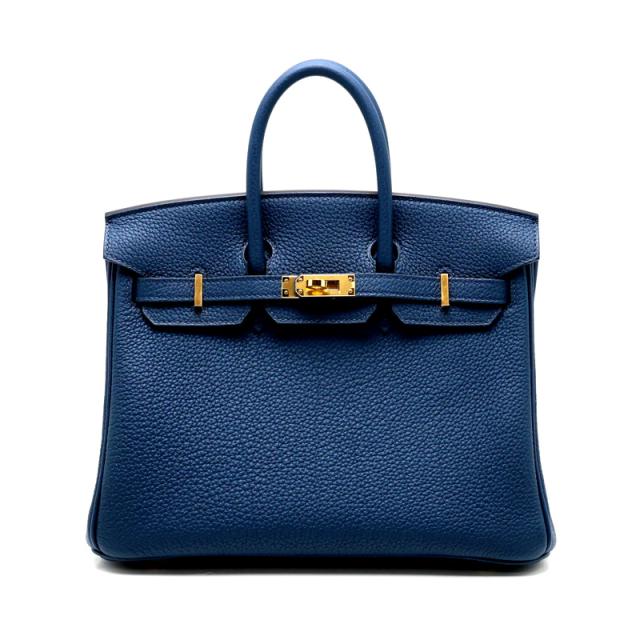 【楠本質店/元住吉】未使用品　エルメス　Herm?s　バーキン25　トゴ　ブルードプリュス　ゴールド金具　B刻印(2023年)　カデナ・キー・クロシェット　ハンドバッグ　レディース【中古】
