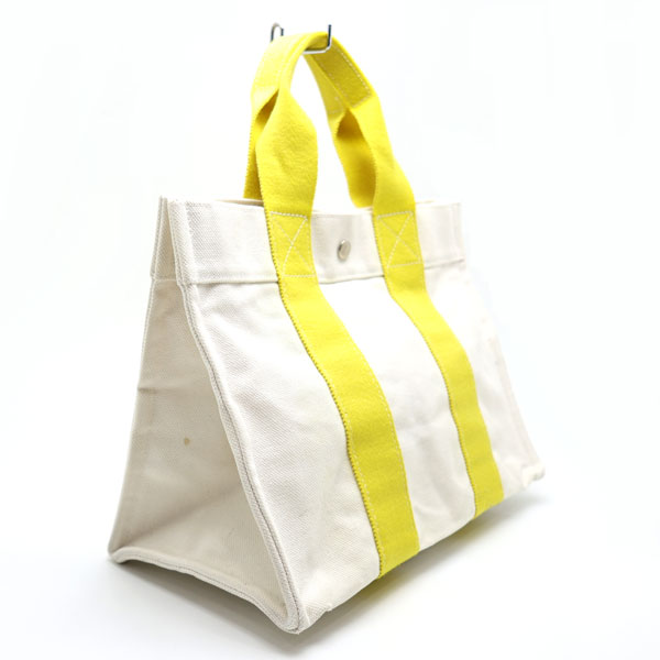 【楠本質店/元住吉】エルメス/HERMES　ボラボラPM　トートバッグ　キャンバス地　ホワイト系　イエロー【中古】_1