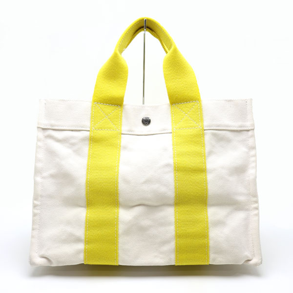 【楠本質店/元住吉】エルメス/HERMES　ボラボラPM　トートバッグ　キャンバス地　ホワイト系　イエロー【中古】_3