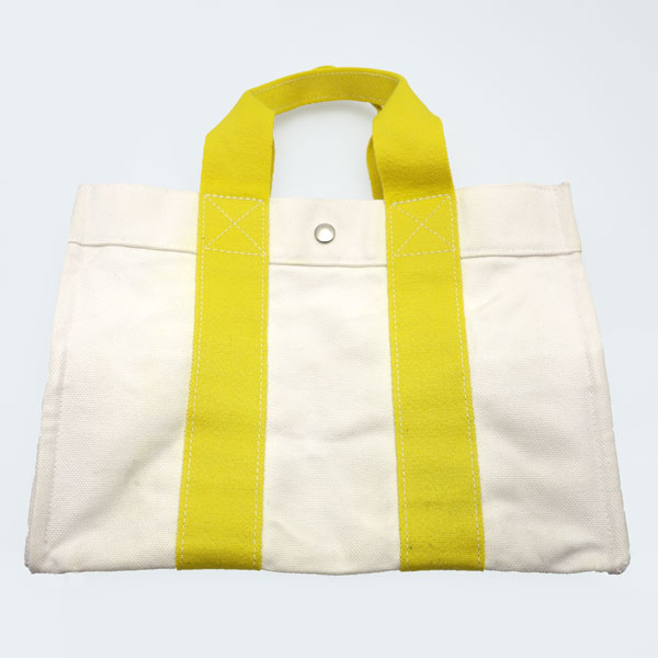【楠本質店/元住吉】エルメス/HERMES　ボラボラPM　トートバッグ　キャンバス地　ホワイト系　イエロー【中古】_7