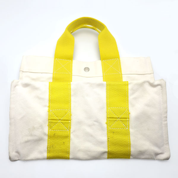 【楠本質店/元住吉】エルメス/HERMES　ボラボラPM　トートバッグ　キャンバス地　ホワイト系　イエロー【中古】_8