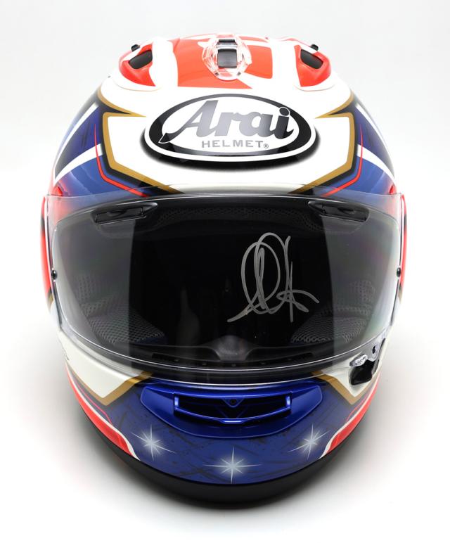 【楠本質店/元住吉】アライ/Arai　ヘルメット　ペドロサ サムライ スピリット 青　RX-7X　61・62サイズ　ペドロサ サイン入り【中古】_1