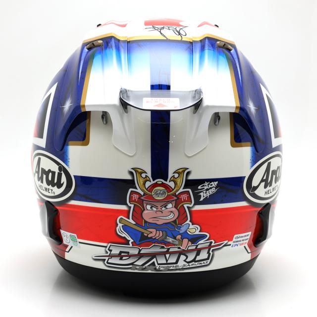 【楠本質店/元住吉】アライ/Arai　ヘルメット　ペドロサ サムライ スピリット 青　RX-7X　61・62サイズ　ペドロサ サイン入り【中古】_3