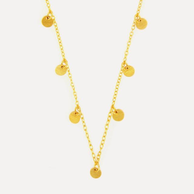 MESH ジプシーネックレス 43cm シルバー925 18Kゴールドコート Gold Necklace ギフトBOX入り ジュエリークロス付き ハンドメイド ポルトガル直輸入 COL0146GYM