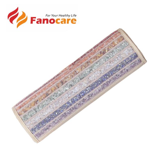 Fanocare 7つの天然石 チャクラピロー ChakraMat R50 (43×12×7cm)  マイナスイオン・遠赤外線ストーン枕 パワーストーン ストレッチ ヨガ理論 7つのチャクラ